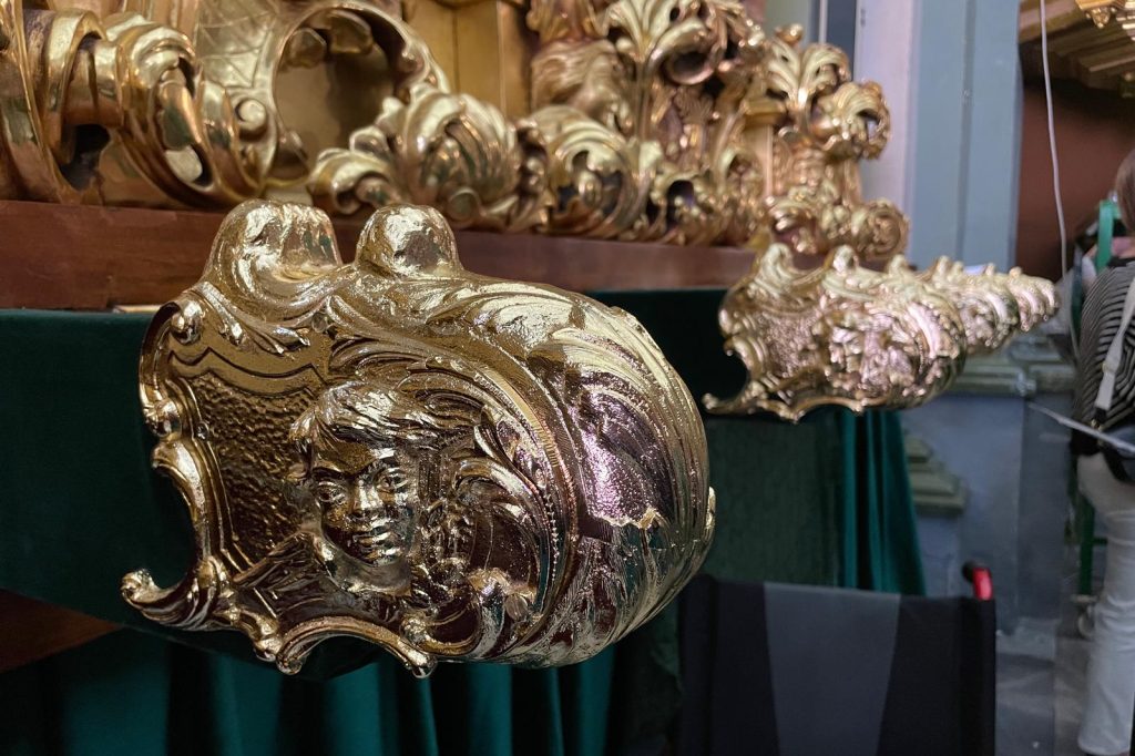 Cabeza del varal del trono de la Oración en el Huerto el Miércoles Santo.